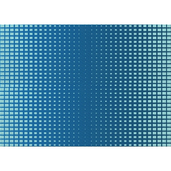 Ahgly Company Indoor Rectangle Patterned Blue Eyes Blue Area Rugs, 8' x 10'