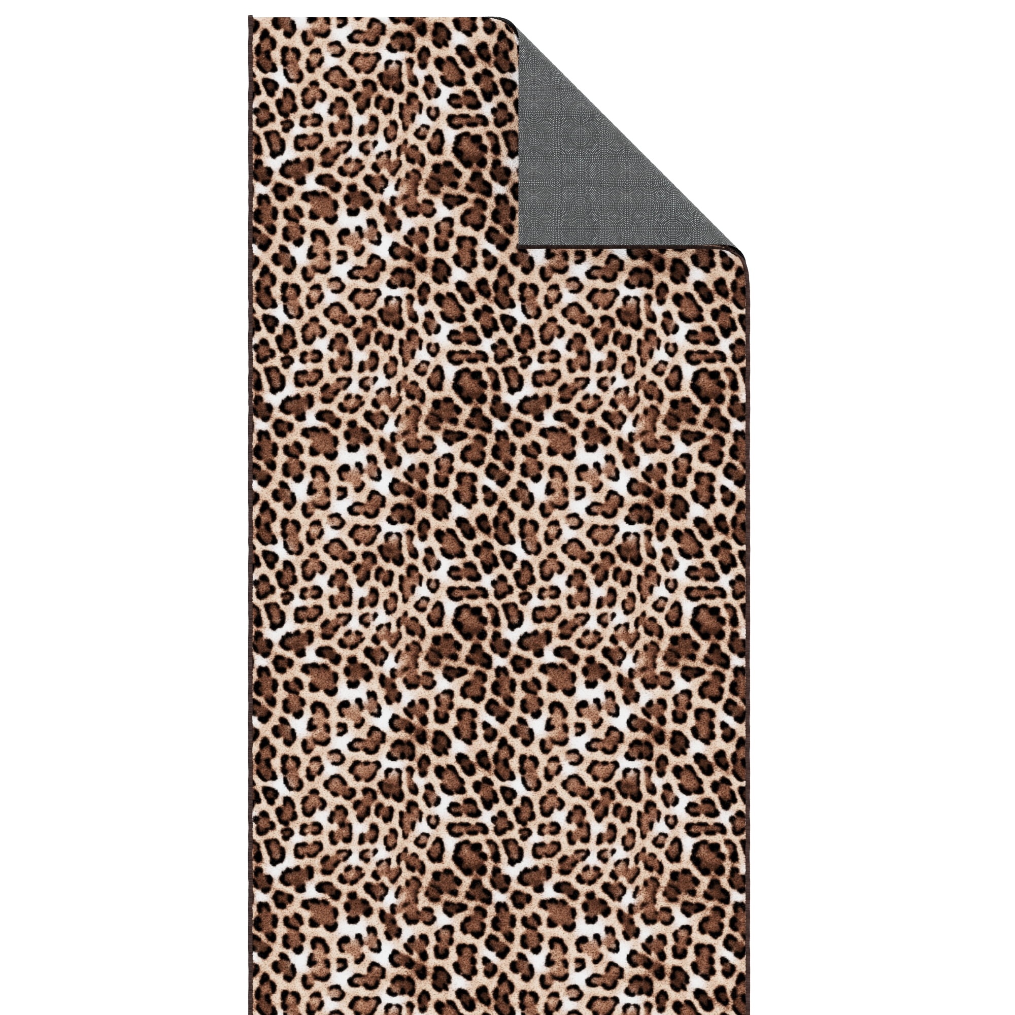 Ottomanson Aisle Runner Rug 2'7" x 29' Soft Non-Slip Indoor Rug, Leopard Print Brown