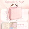 thumbnail image 5 of GASTROPOD Travel Makeup Bag for Women,Large Capacity Standing Make Up Pouch,Quilted Waterproof Cosmetic Organizer with Jewelry Compartments,Portable Toiletry Case,Pink, 5 of 14