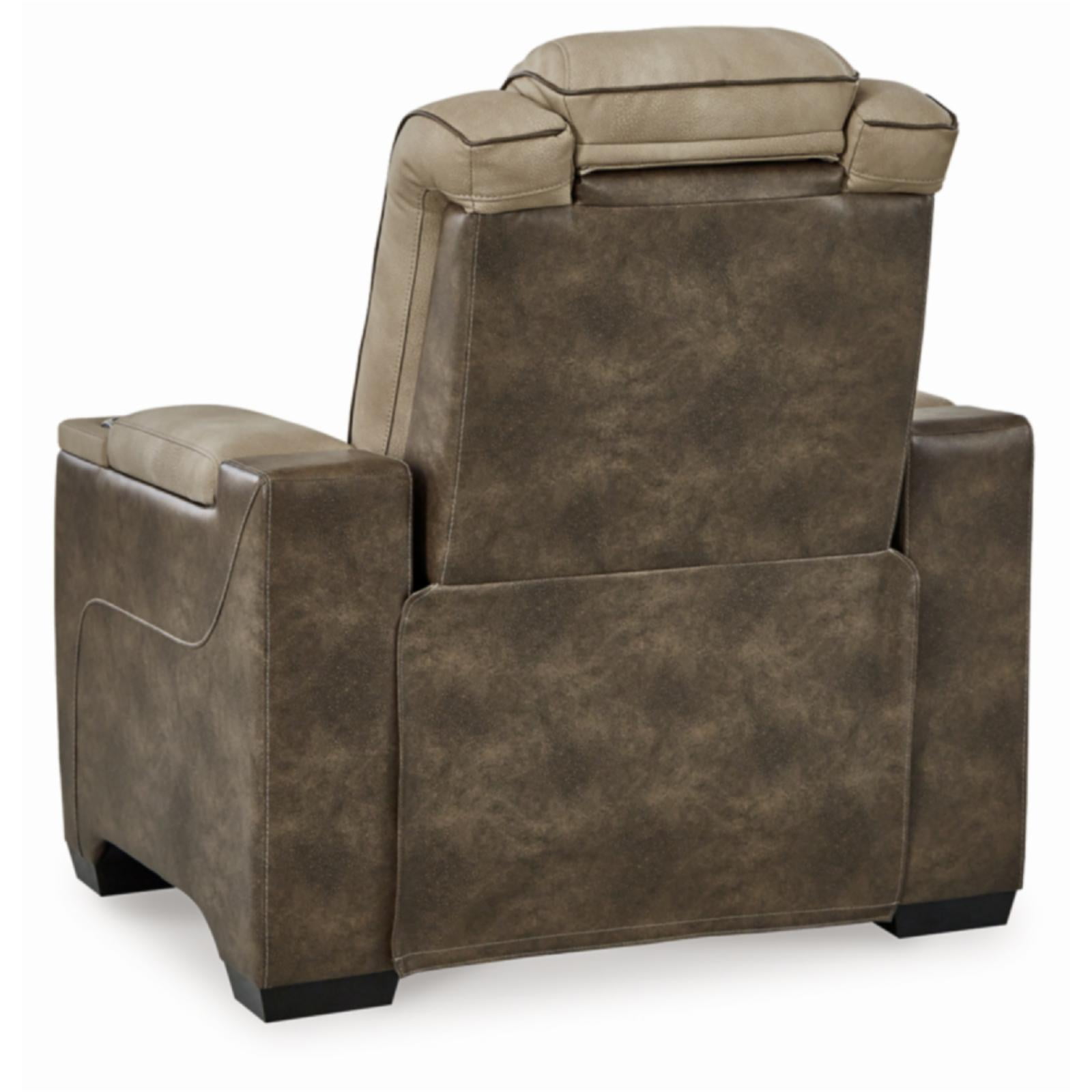 Ashley Furniture Next-Gen DuraPella Faux Leather Power Recliner in Brown