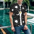 thumbnail image 6 of KLL Crescent and Stars for Men's Baseball Shirts,Short Sleeve Casual Shirts Button Down Shirt for Men Beach Summer Wedding Shirt-Large, 6 of 7