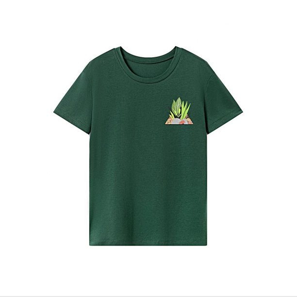 Camiseta de mujer Camiseta básica Ropa de mujer Camisa de cuello redondo para viajes de vacaciones L