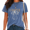 1-blue, variant on UNISHE Women Sophisticated Pet Graphic Washed Top Cooper Dog Sketch Print T-shirt Short Sleeve Tee Relaxed Fit Aesthetic Art