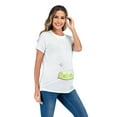 thumbnail image 4 of Hwmodou Women Pregnant T-shirts Womens Maternity Irregular Soild Color Tee Short Sleeve Crew Neck Basic T Shirt Top Dailywear Pregnancy Clothes For Woman, 4 of 7