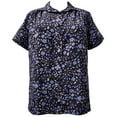 thumbnail image 1 of A Personal Touch Women's Plus Size Short Sleeve Button-Front Tunic with Shirring - Grey Rachael - 2x, 1 of 3