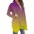 thumbnail image 5 of hoksml Women's Plus Size Ombre Print Cardigan Long Sleeve Casual Open Front Cover-Up Gradient Color Mid-length Casual Jacket, 5 of 6