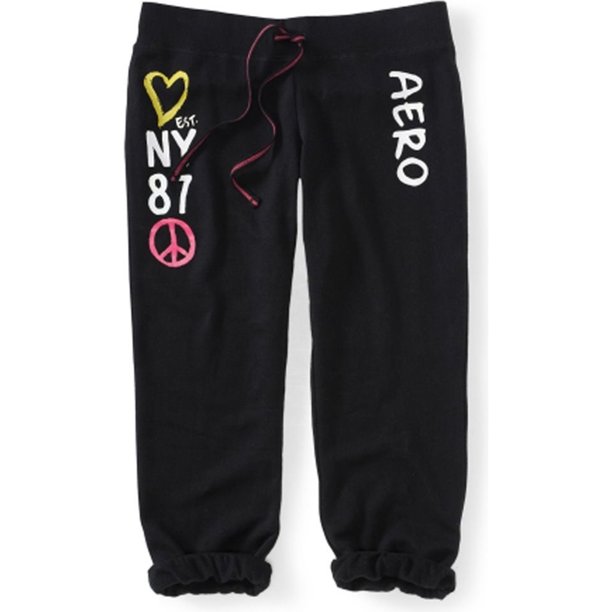 Aeropostale Mujer Slim Cinchri Glitter Dorm Pijama Lounge Pantalones 001 XXS/26 Aeropostale Pantalones de salón