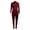 Wine, variant on LLYwey Womens Fleece Lined Leggings Sales Clearance Women’S Casual Fashion Solid Color Velvet Fabric Zipper Wrinkle Flared Pants Two-Piece Set New Winter Pants Pinks XL