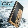 thumbnail image 5 of Nalacover for Samsung Galaxy Z Fold 4 Aluminum Metal Folding Case, S Pen Holder Hinge Protection Screen Film Cover with Hidden Bracket Plating Case for Samsung Galaxy Z Fold 4,Black + Dark Gold, 5 of 7