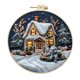 thumbnail image 2 of Fiudx Kit de Casa de Nieve Navideña, Bordado a Mano, Set Completo de Manualidades, Hilos y Agujas de Colores, Decoraciones Personalizadas, Adornos Navideños, Tamaño de 15 Cm, Idea de Regalo Única, 2 of 4