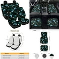 thumbnail image 4 of Yuyamidu Blue Butterfly Car Seat Cover Full Set Green Leaves Car Floor Mats Steering Wheel Cover Seatbelt Pad Gear Shift Knob Cover Cup Coaster Auto Interior Accessories Set of 15, 4 of 6