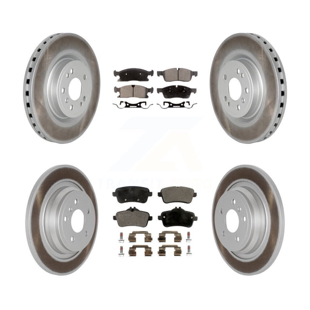 Transit Auto Front Rear Coated Disc Brake Rotors and Ceramic Pads Kit for Car Mercedes-Benz ML350 GLE350 ML250 GLE300d KGT-101207