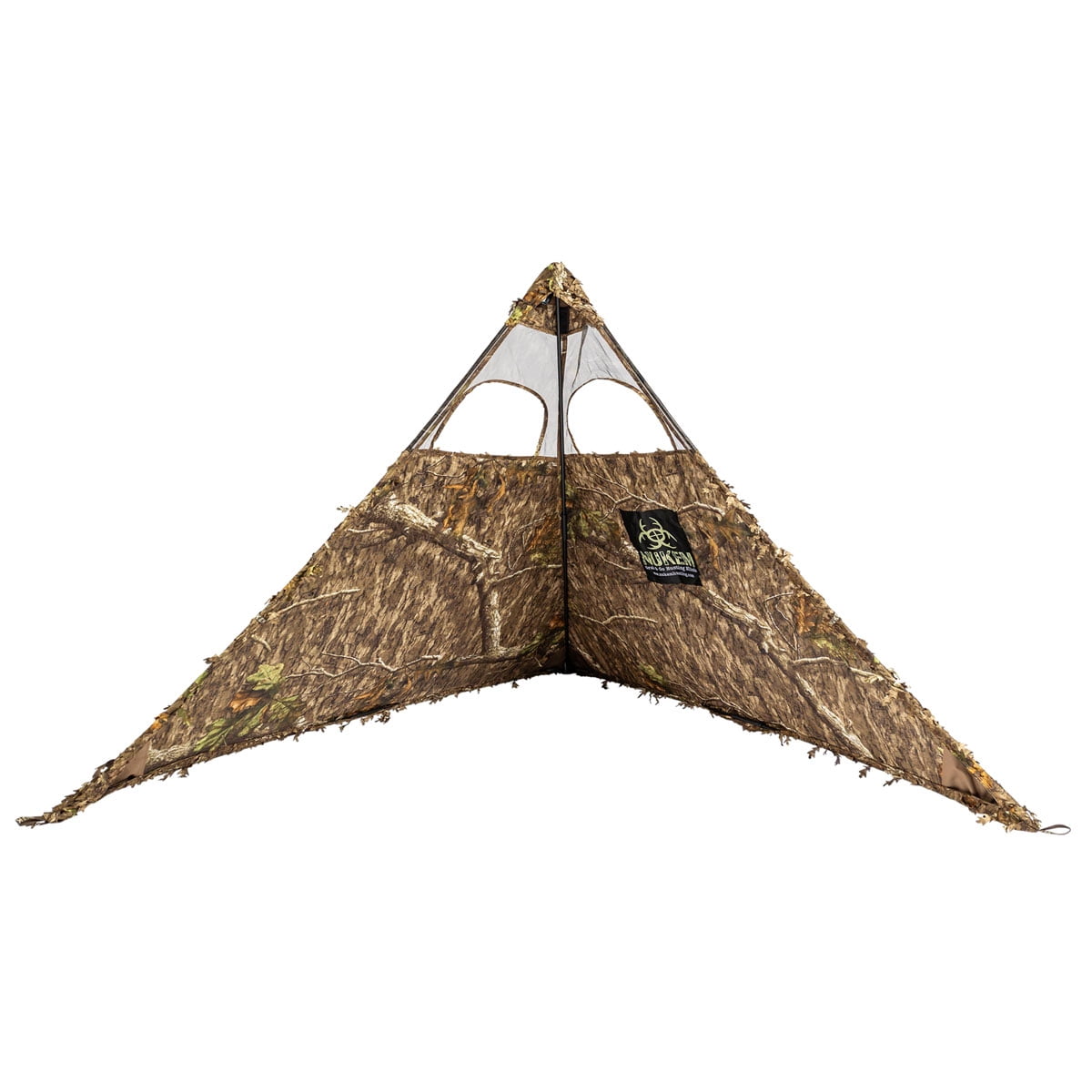 Nukem Grab & Go Hunting Ground Blind - Mossy Oak Country Roots 3D Leafy - Lightweight Stake-Free Pop up Turkey & Deer Blind (X-Large)