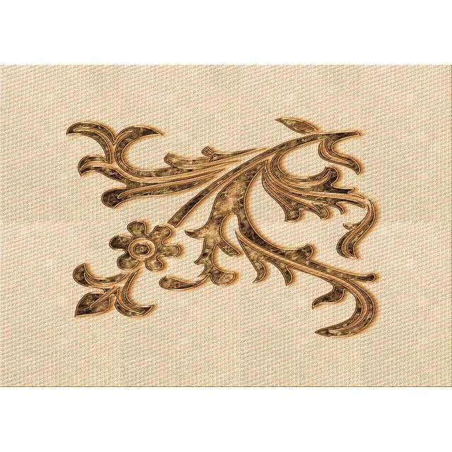 Ahgly Company Tapis d'Intérieur Lavables en Machine, Rectangle Transitionnel Brun Bronze, 2' x 4''