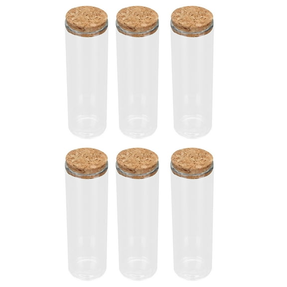 Mobutofu 6Pcs Khaki Borosilicate Glass Test Tubes with Cork