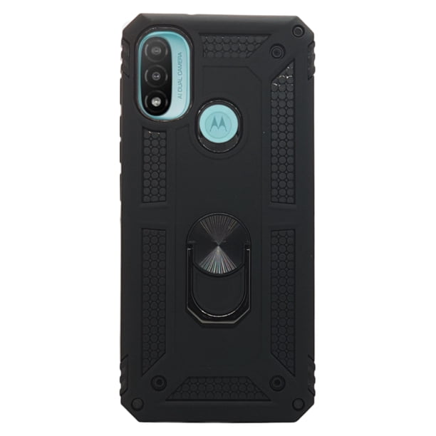 Funda Uso Rudo con Anillo Magnético Cely Vesmir Para Motorola E20 Negro Más 2 Micas de cristal