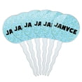 thumbnail image 1 of Janyce Cupcake Picks Toppers - Set of 6 - Blue Speckles, 1 of 1
