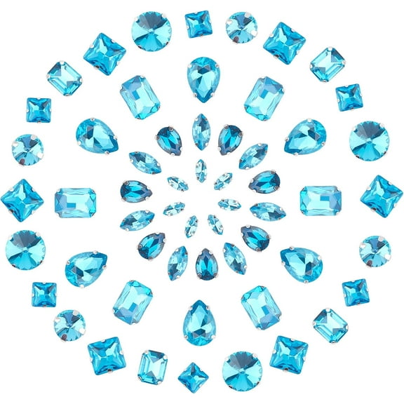 100PCS Mixed Shapes Large Sew On Rhinestones Tear Drop Rhinestones Flatback Gemstones