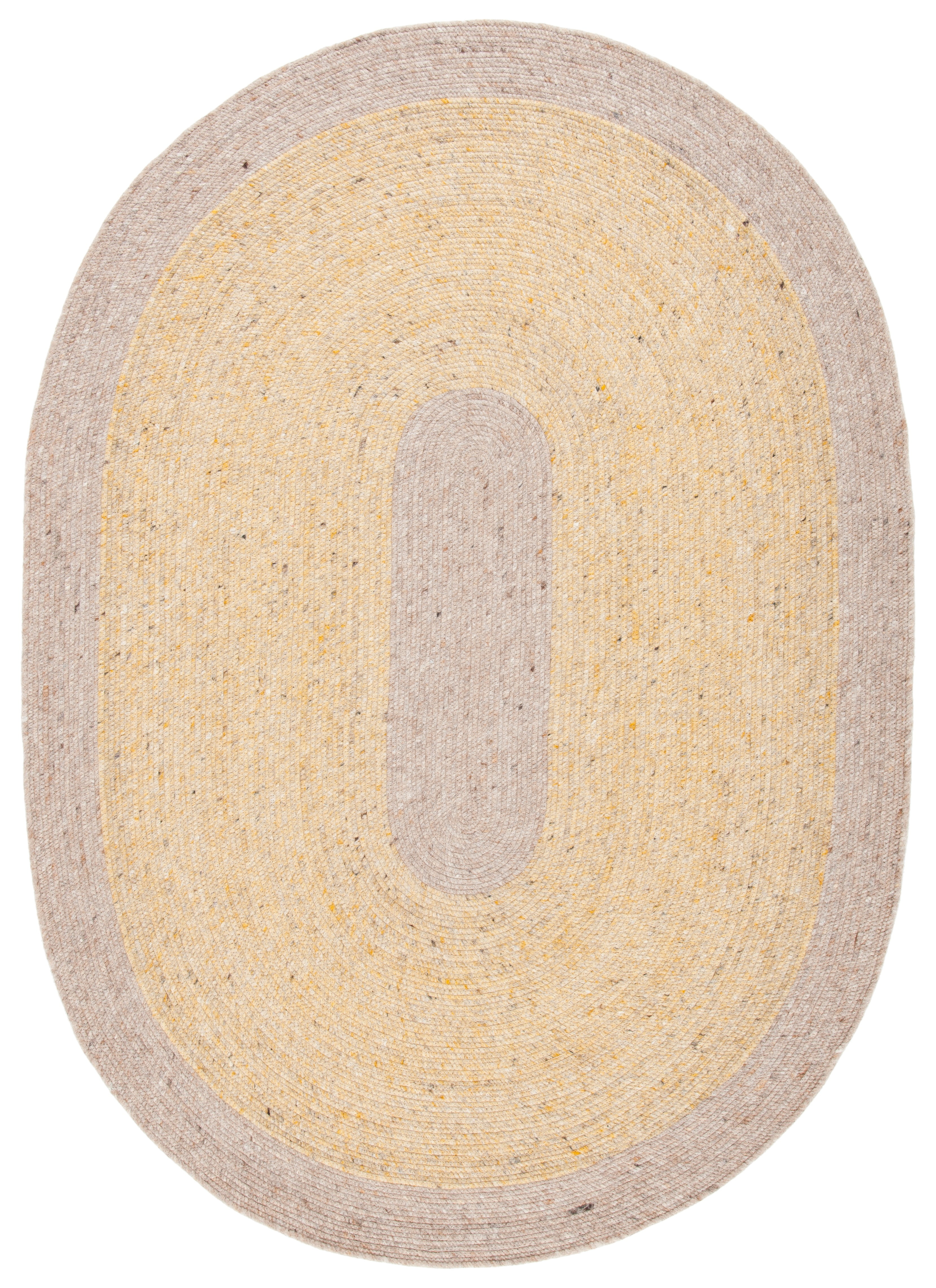 SAFAVIEH Braided Simon Bordered Reversible Area Rug, Gold/Beige, 5' x 7' Oval