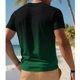 thumbnail image 4 of Tops para hombre, blusas y camisas de manga corta con cuello redondo para hombre, blusa informal de verano para hombre, blusa de manga corta con degradado y cuello redondo, blusa de poliéster para hom, 4 of 4