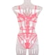 thumbnail image 2 of Mono de lencería sexy body de vendaje erótico de encaje de flores huecas, S, rosa tholdsy XX000114-03, 2 of 7