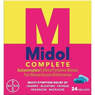 Midol Complete Maximum Strength Acetaminophen Menstrual Pain Reliever, 24 ct