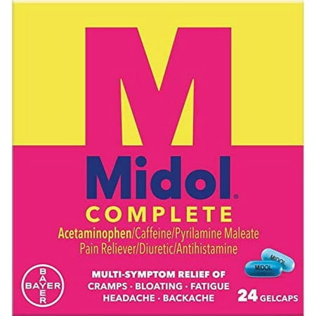 Midol Complete Maximum Strength Acetaminophen Menstrual Pain Reliever, 24 ct