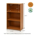 thumbnail image 4 of Furinno BASIC Engineered Wood 3-Tier Bookcase Storage Shelves in Light Cherry, 4 of 5
