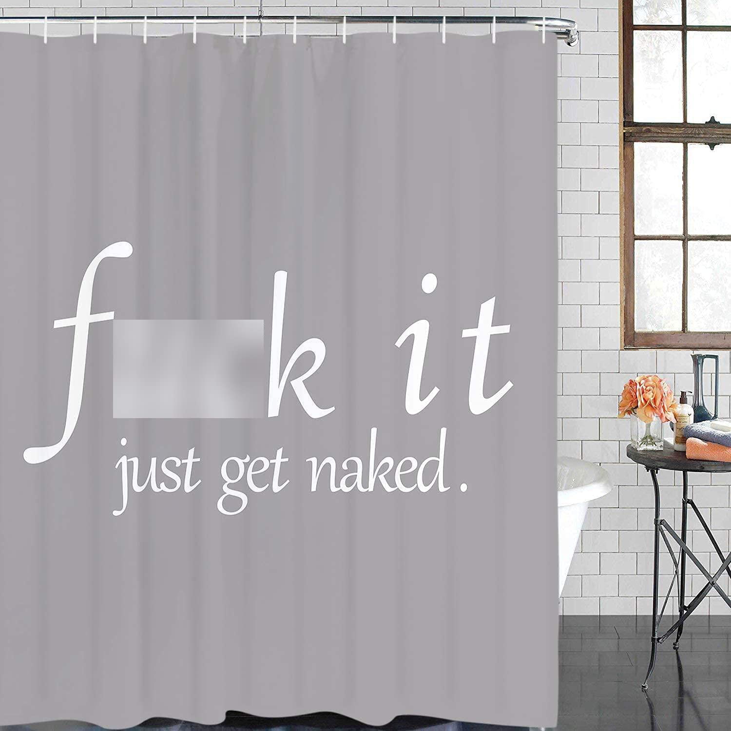 Bathroom Shower Curtain Black and White Funny Quotes Shower Curtains  Durable Fabric Bath Curtain Waterproof Bathroom Curtain with 12 Hooks  (Black, 70 L × 69 W inches) | Walmart Canada