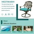 thumbnail image 6 of MEETWARM 2 Piece Patio Dinning Swivel Chairs Rocker, Outdoor All-Weather Cast Aluminum Chairs, Patio Bistro Dining Chair Set with Cushions for Garden Deck Backyard, Ocean Blue, 6 of 7