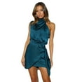 thumbnail image 2 of Women's Mock Neck Tie Waist Cocktail Dress, 2 of 5