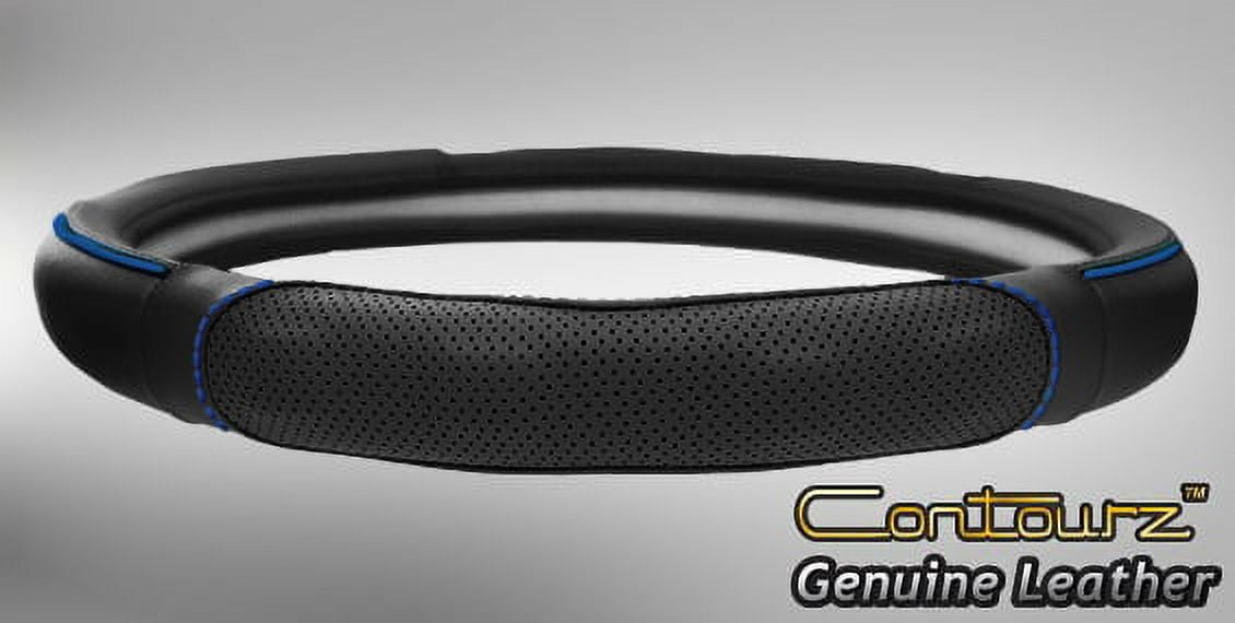 Comfort Grips Steering Wheel Cover - Contourz Pro Grip Leather Medium (14.5 - 15.4) Black / Blue