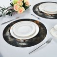 thumbnail image 3 of Round Plate Mat 15.4x15.4 Inchesx1 Placemat Table Mat Kitchen Mat Coffee Mat Fabric Thick, Strong Wear-Resistant, Heat Resistance Yellow Pretty Tiger Pattern, 3 of 7