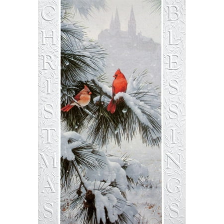 Pack of 16 Holy Hill Cardinals Fine Art Embossed Deluxe Christmas Greeting Cards