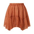 thumbnail image 7 of Women's Shorts Wide Leg Low Rise Lace Mini Skirt Pleated Ruffle Skirt Flowy Asymmetrical Underskirt Fairy Half Skirt Loose High Waisted Short S-L, 7 of 7