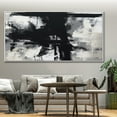 thumbnail image 4 of Large black wall art green and white abstract painting original black and white textured canvas wall art modern abstract art entrance wall art,(122*244cm)48*96 Inches,Unstretched,Frameless, 4 of 4