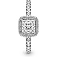 thumbnail image 3 of Pandora Square Sparkle Halo Ring - Stunning Sophisticated Ring - Sterling Silver Ring for Women - Layering or Stackable Ring - Sterling Silver with Clear Cubic Zirconia - Size 6, 3 of 8