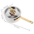 thumbnail image 4 of Flat Skillet Sauce Pan Portable Cooking Pot Steaming Single Handle Stainless Steel, 4 of 6