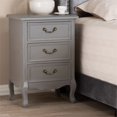 thumbnail image 3 of Bowery Hill French Grey Finished Wood 3-Drawer Nightstand, 3 of 9