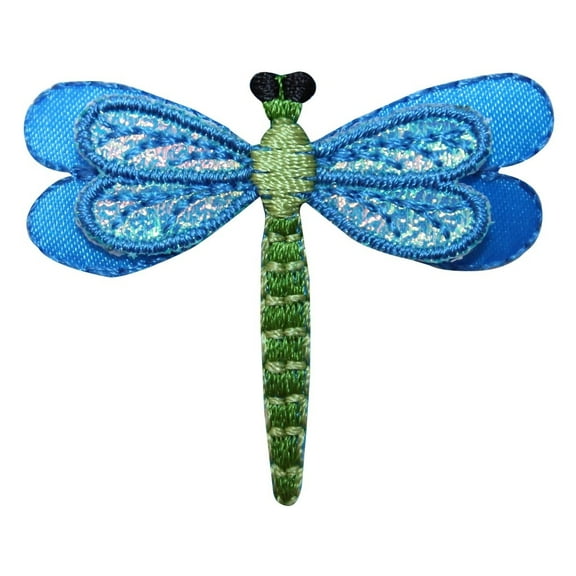ID 1670B Dragonfly Craft Patch Garden Flying Bug Embroidered Iron On Applique