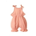 thumbnail image 2 of uublik Girls' Jumpsuits & Rompers Summer Double Shoulder Strap Sleeveless Jumpsuit Pink, Size 3M-3T, 2 of 5
