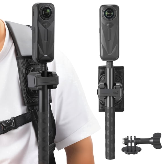 STARTRC VCR Selfie Stick Holster Backpack Clip Mount for Insta360 X5 X4 Air, Gopro Hero 13/12/MAX 2 & DJI Osmo Action 6/5 Pocket 3