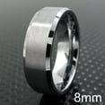 thumbnail image 2 of Tungsten Rings for Men Wedding Bands for Him Womens Wedding Bands for Her 8mm Brushed Size 5-15, 2 of 5