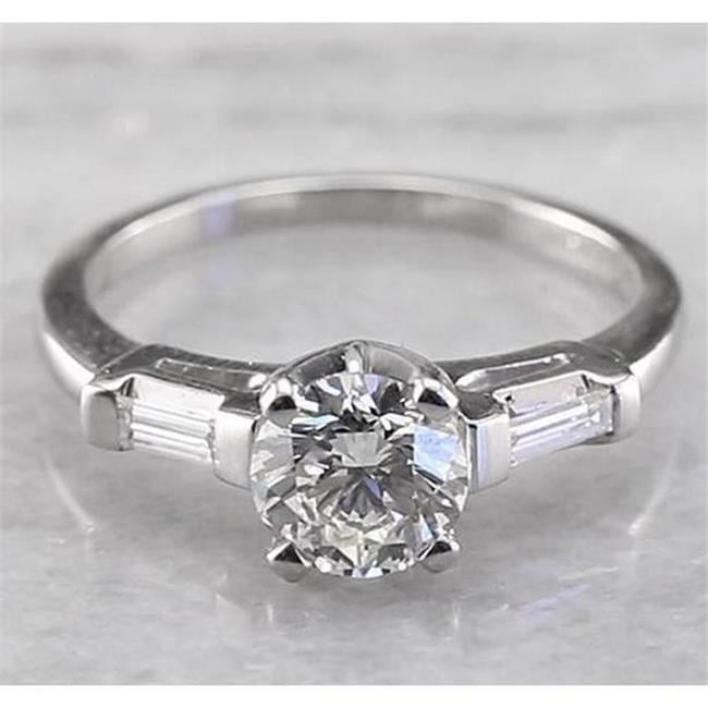 14K White Gold Over 1.60 Carat Womens Round Cut Diamond Engagement Wedding Ring 