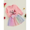 thumbnail image 5 of Toddler Kids Girls 2Pcs Thanksgiving Outfits 18 24 Motnhs 2T 3T 4t 5T 6T Long Sleeve Turkey Embroidery Sweatshirt + Tulle Skirt Set Baby Clothes, 5 of 9