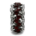 thumbnail image 3 of IP Light Black (IP Gun) Stainless Steel Ring with Top Grade Crystal in Siam for Women Siam Stone Color Style TK2993 Size 5, 3 of 3