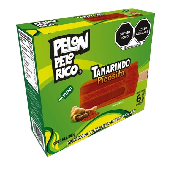 Paletas heladas Pelón Pelo Rico sabor tamarindo 6 paletas de 50 g c/u