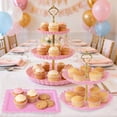 thumbnail image 7 of Garvee 14-Piece Dessert Stand Set for Party, 3 Tier Cupcake Stands and 2 Tier Cake Stands with 6 Serving Trays, Acrylic Display Stands for Wedding Baby Shower Birthday Tea Party Decor, Pink, 7 of 7