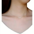 thumbnail image 4 of Sdmnsg-T Diamond Pendant Necklace for Women, Dainty Gold Necklace 18k Gold Plated Paperclip Choker Necklaces Cute Open Oval Necklaces Simple Gold Necklace Jewelry Gifts for Women Trendy, 4 of 7