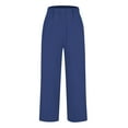 thumbnail image 4 of MEICHEN Women's Loose Pocket Patchwork Cotton and Linen Summer Casual Pants for Women, 4 of 5